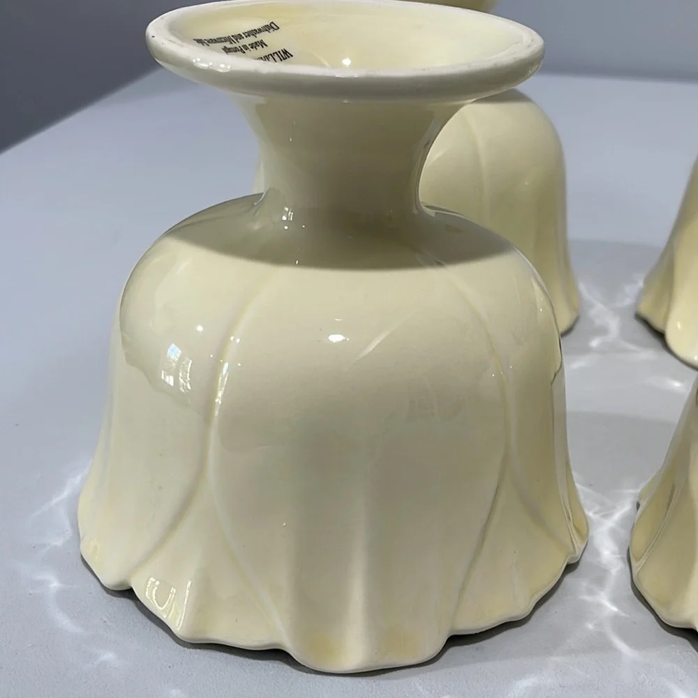 Williams Sonoma Tulip Dessert Footed Bowls Custard Cream